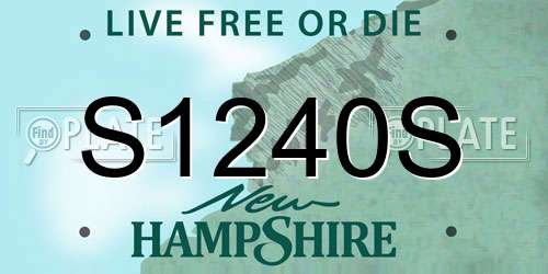 S1240S New Hampshire License Plate