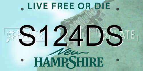 S124DS New Hampshire License Plate