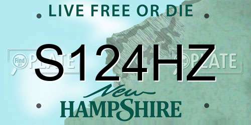 S124HZ New Hampshire License Plate