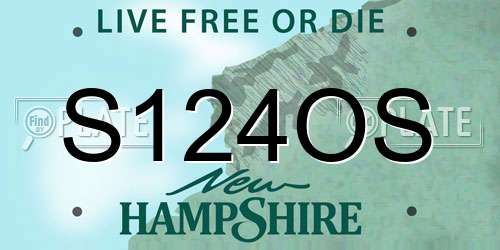 S124OS New Hampshire License Plate