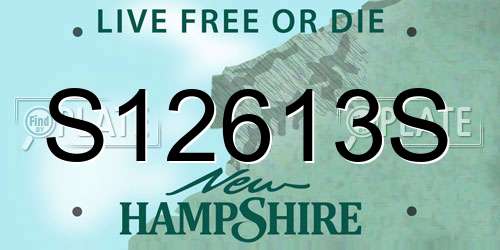 S12613S New Hampshire License Plate
