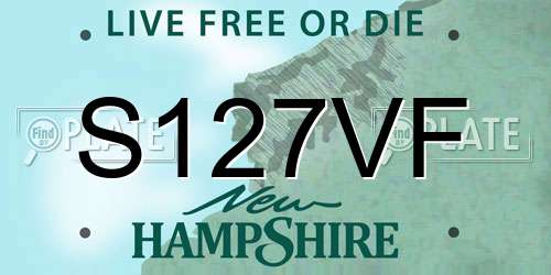S127VF New Hampshire License Plate