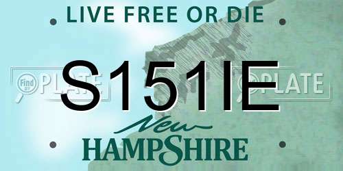 S151IE New Hampshire License Plate