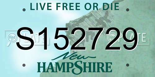 S152729 New Hampshire License Plate