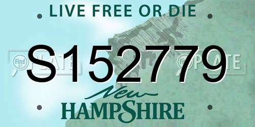 S152779 New Hampshire License Plate