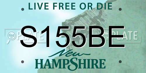 S155BE New Hampshire License Plate