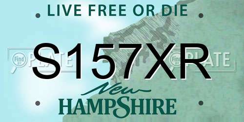 S157XR New Hampshire License Plate