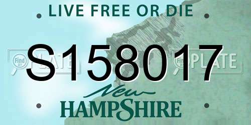 S158017 New Hampshire License Plate