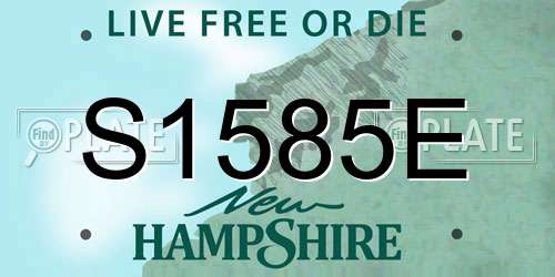 S1585E New Hampshire License Plate