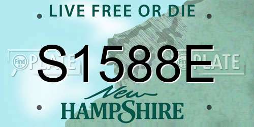 S1588E New Hampshire License Plate