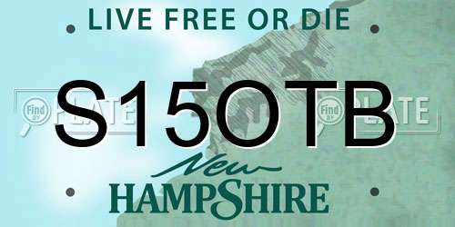 S15OTB New Hampshire License Plate