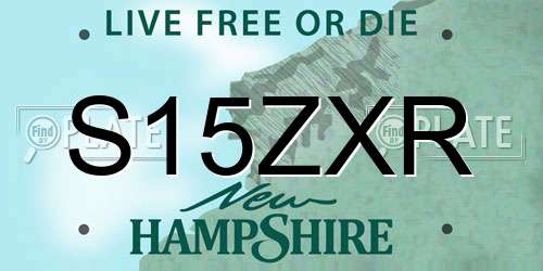 S15ZXR New Hampshire License Plate