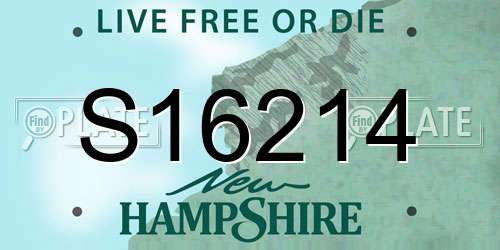 S16214 New Hampshire License Plate