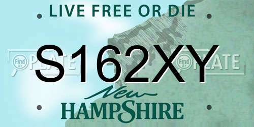 S162XY New Hampshire License Plate