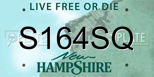 S164SQ New Hampshire License Plate
