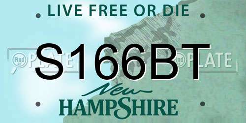S166BT New Hampshire License Plate