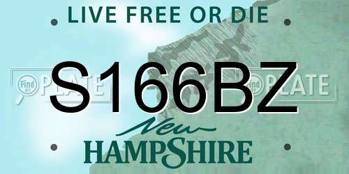 S166BZ New Hampshire License Plate