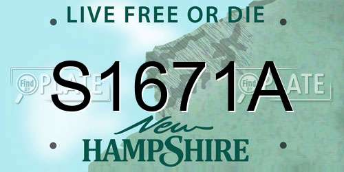 S1671A New Hampshire License Plate