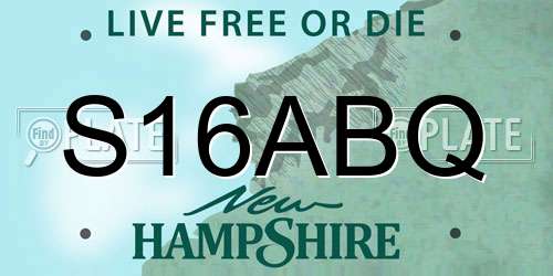 S16ABQ New Hampshire License Plate