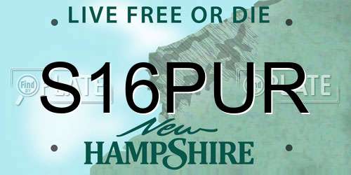 S16PUR New Hampshire License Plate