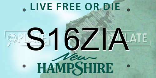 S16ZIA New Hampshire License Plate