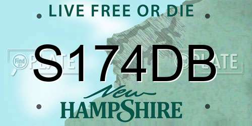 S174DB New Hampshire License Plate