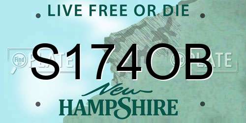 S174OB New Hampshire License Plate