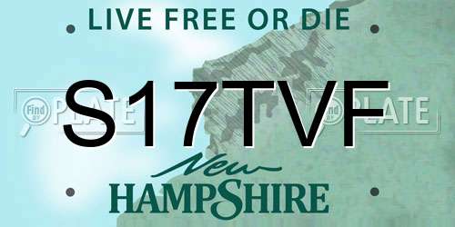 S17TVF New Hampshire License Plate
