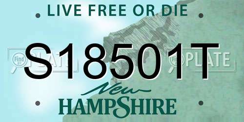 S18501T New Hampshire License Plate