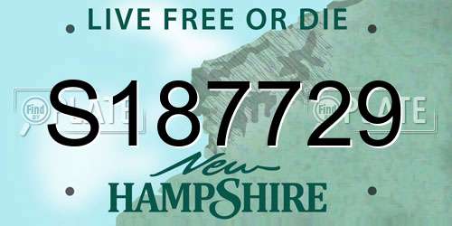 S187729 New Hampshire License Plate