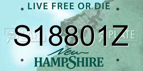S18801Z New Hampshire License Plate
