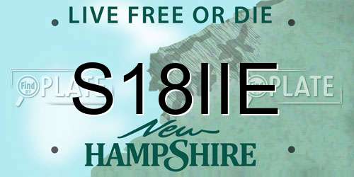 S18IIE New Hampshire License Plate
