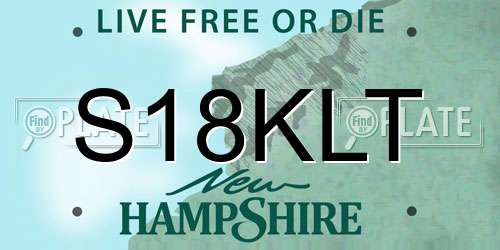 S18KLT New Hampshire License Plate