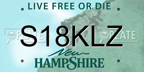 S18KLZ New Hampshire License Plate
