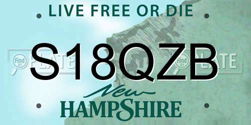 S18QZB New Hampshire License Plate