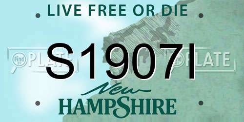 S1907I New Hampshire License Plate