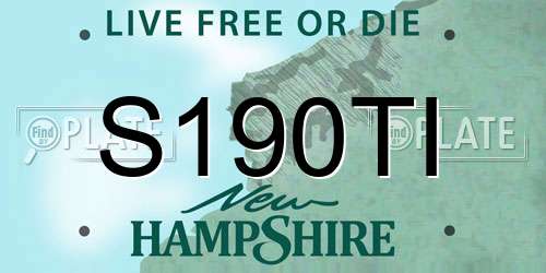 S190TI New Hampshire License Plate