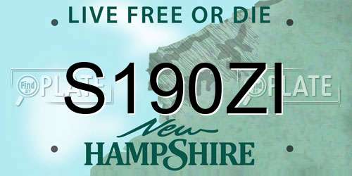 S190ZI New Hampshire License Plate