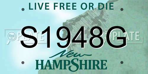 S1948G New Hampshire License Plate