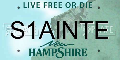 S1AINTE New Hampshire License Plate