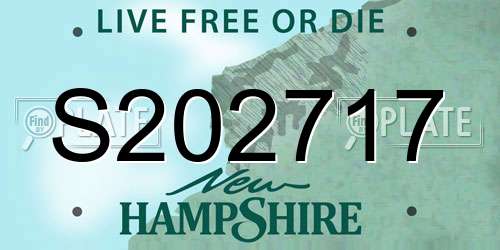 S202717 New Hampshire License Plate