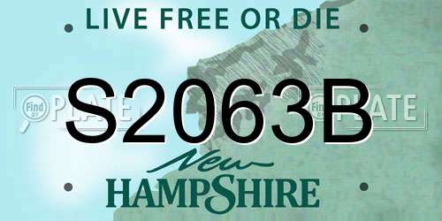 S2063B New Hampshire License Plate