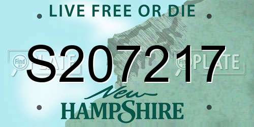 S207217 New Hampshire License Plate