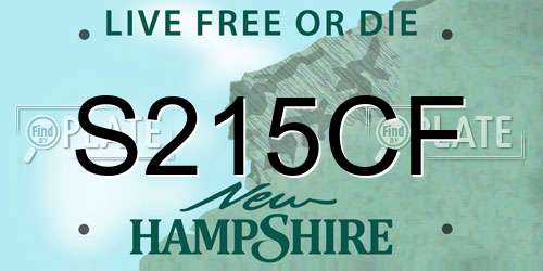 S215CF New Hampshire License Plate