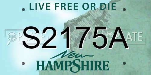 S2175A New Hampshire License Plate