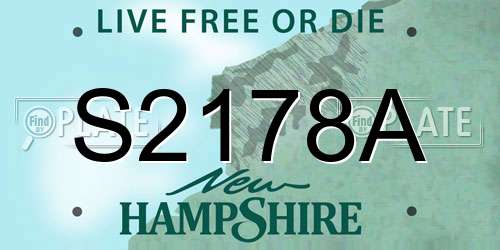 S2178A New Hampshire License Plate