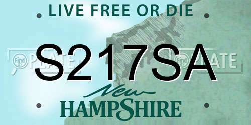 S217SA New Hampshire License Plate