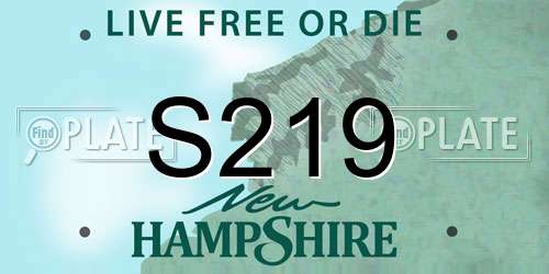 S219 New Hampshire License Plate