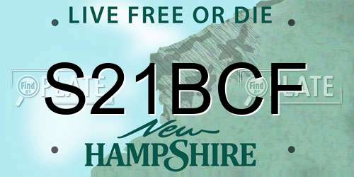 S21BCF New Hampshire License Plate