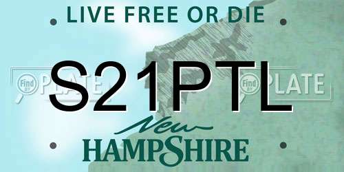 S21PTL New Hampshire License Plate